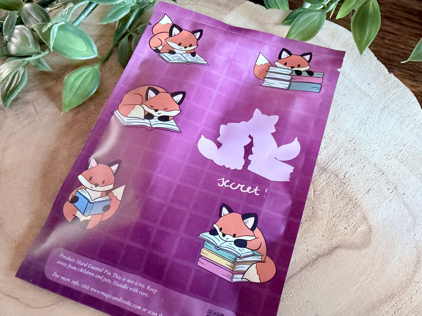 Book Foxes Enamel Pin Blind Bag