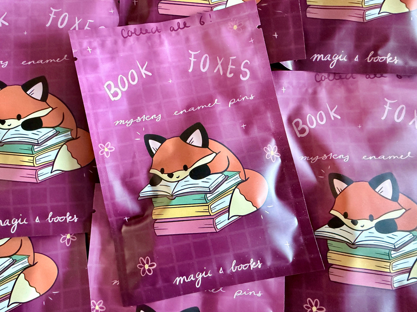 Book Foxes Enamel Pin Blind Bag