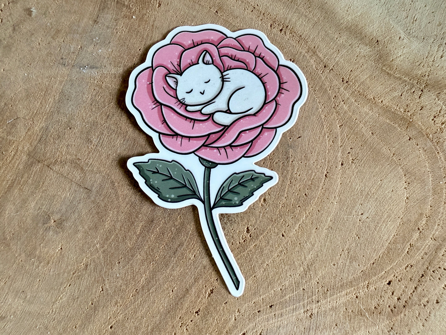 Flower Cat Die Cut Sticker