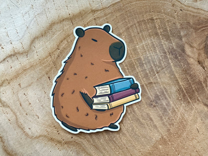 Capybara & Books Sticker