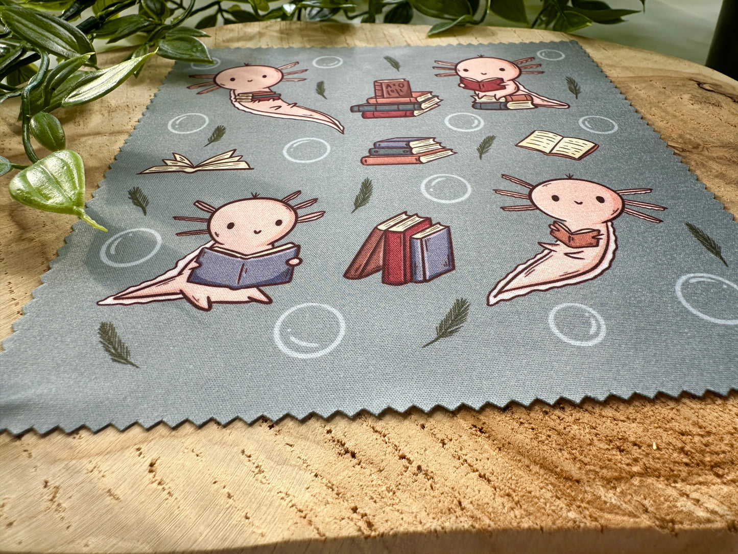 Axolotls Reading Cleaning Cloth