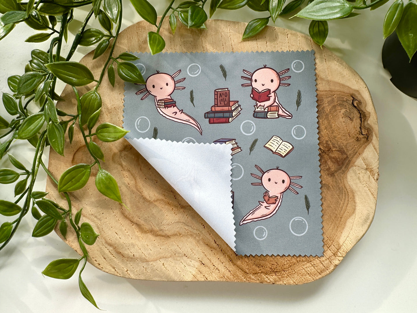 Axolotls Reading Cleaning Cloth