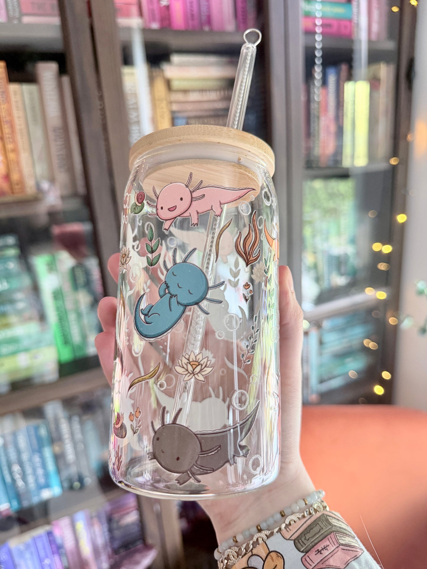 Axolotl Glasbecher