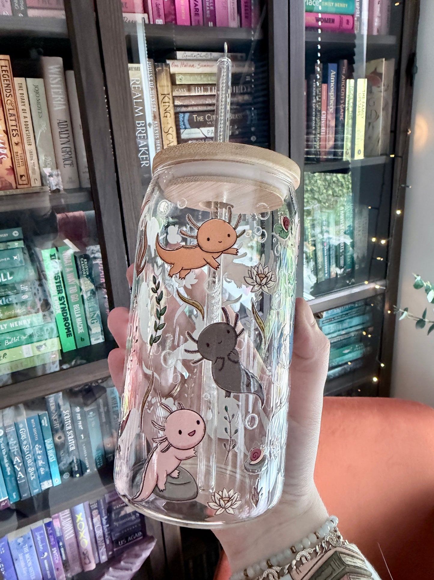 Axolotl Glasbecher