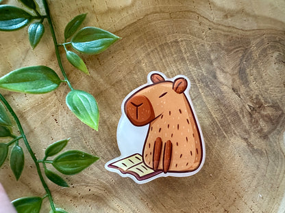 Capybara & Book E-Reader / Phone Grip