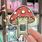 Frog & Mushroom Die Cut Sticker