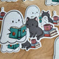 Ghost & Cat Die Cut Sticker