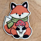 Fox & Mushroom Stanzaufkleber