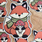 Fox & Mushroom Stanzaufkleber