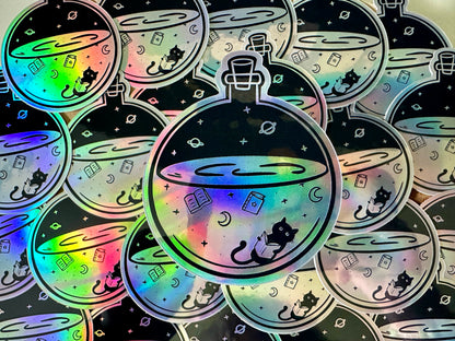 Autocollant Holographic Magic Bottle Die Cut