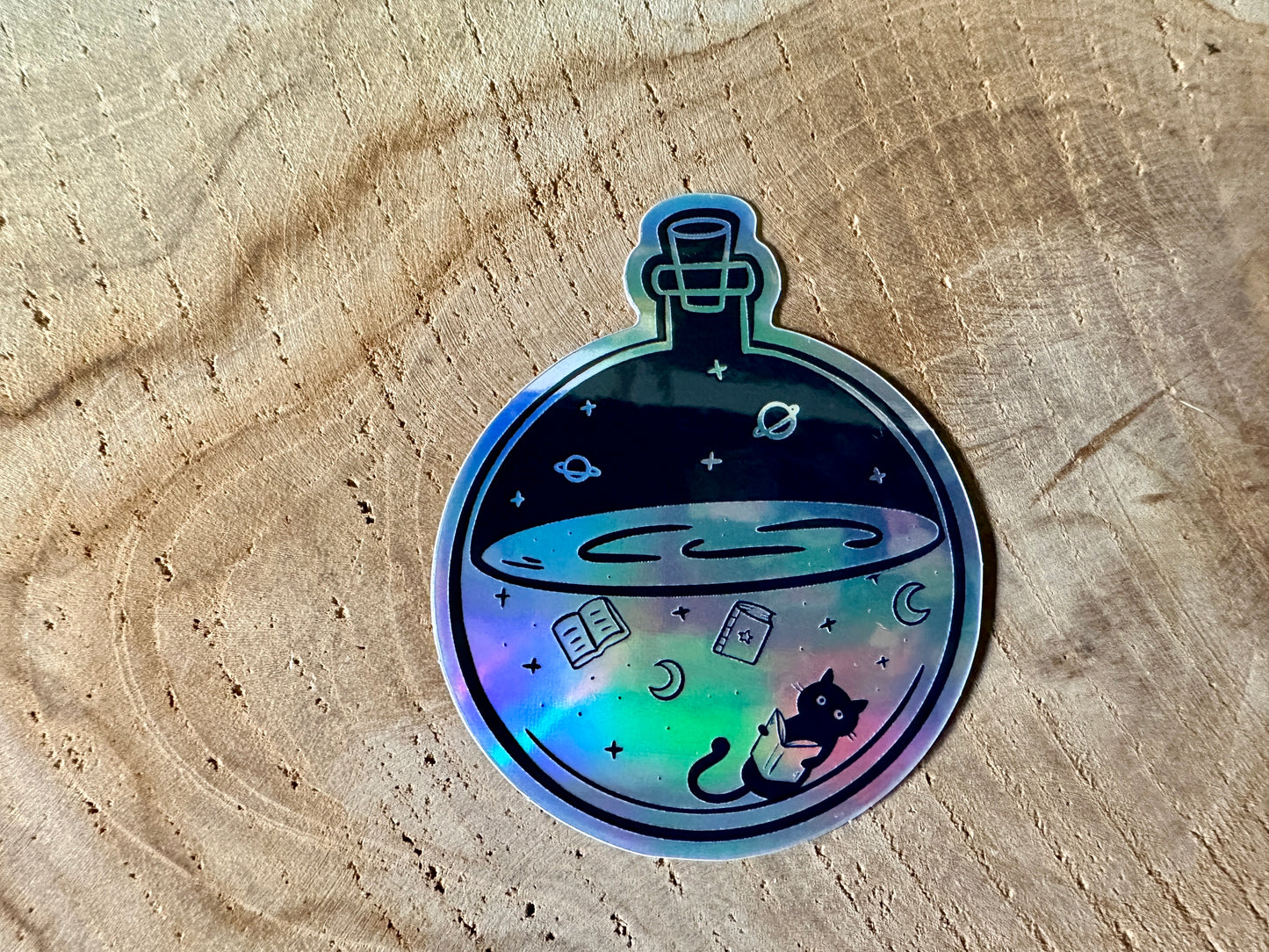 Autocollant Holographic Magic Bottle Die Cut