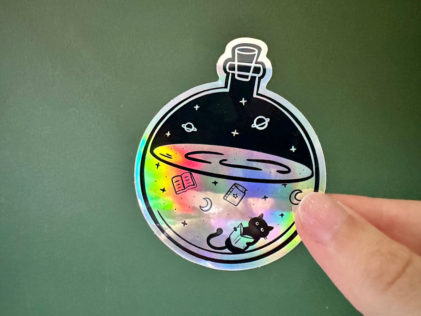 Autocollant Holographic Magic Bottle Die Cut