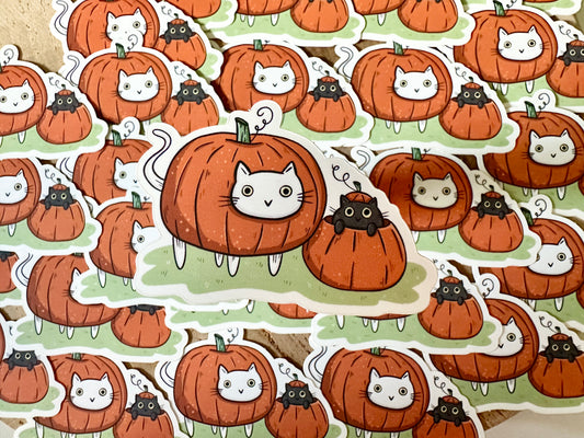 Pumpkin Cats Sticker