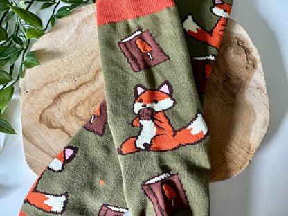 Fox & Book Socken