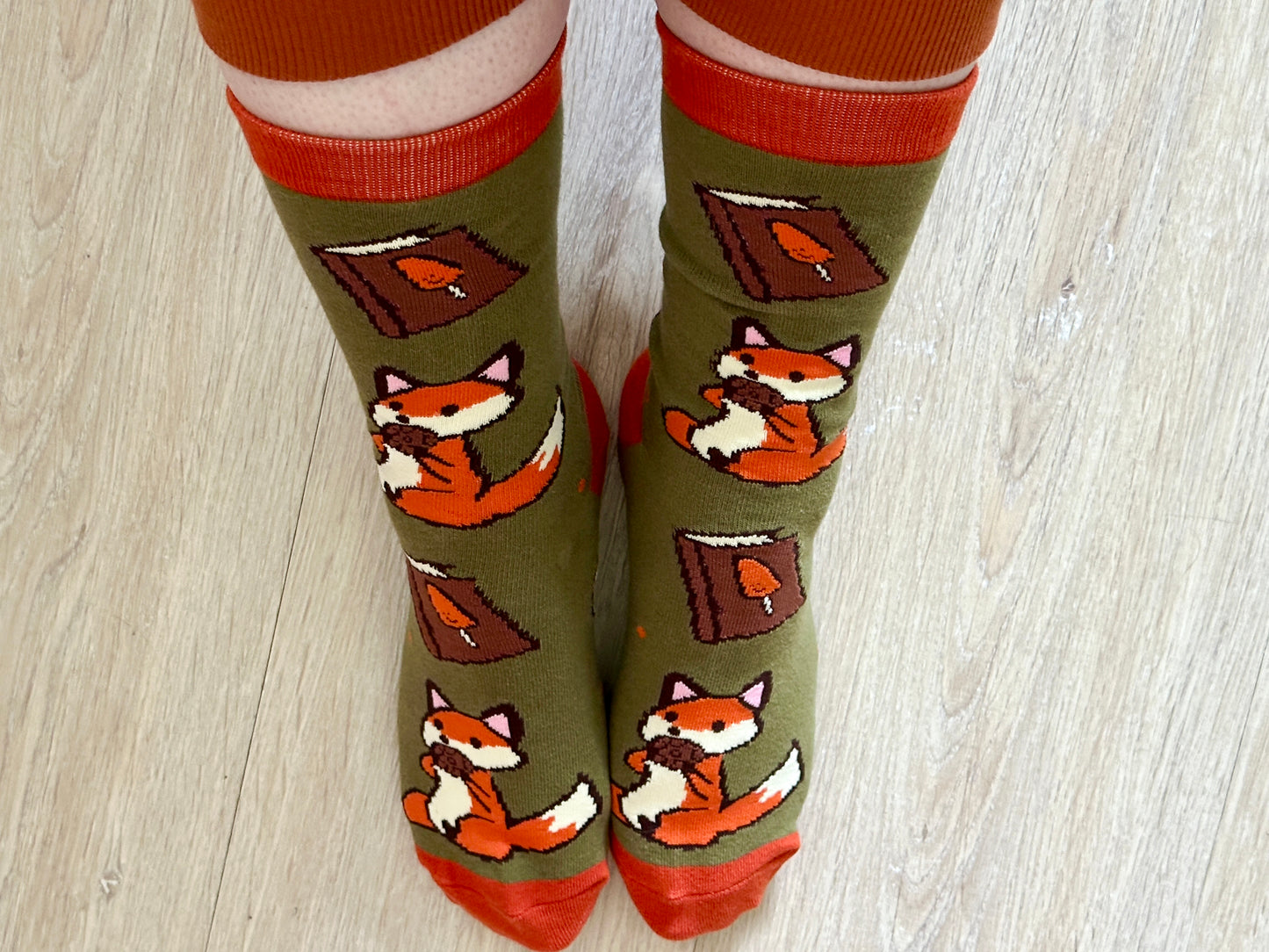 Fox & Book Socken