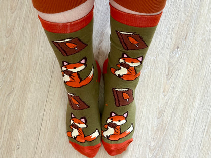 Fox & Book Socken