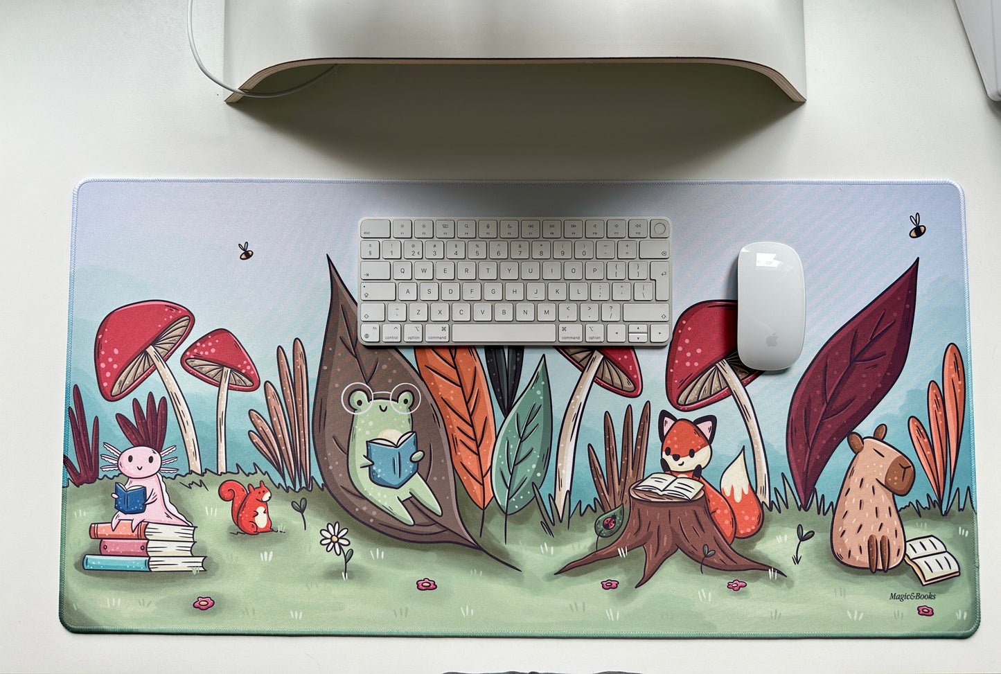 Froggie & Friends Reading Desk Mat / Gaming Mousepad