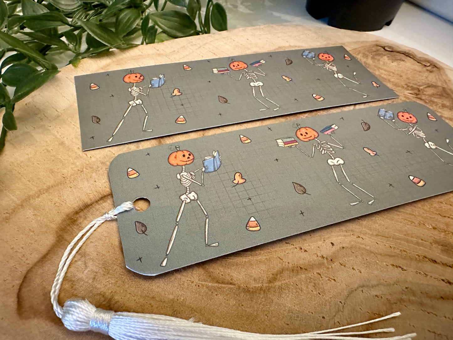 Reading Skeletons Halloween Bookmark