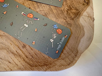 Reading Skeletons Halloween Bookmark