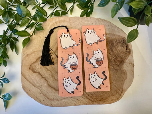 Ghost Cats Halloween Bookmark