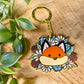 Fox & Flowers Metal Enamel Keychain