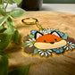 Fox & Flowers Metal Enamel Keychain