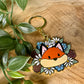 Fox & Flowers Metal Enamel Keychain