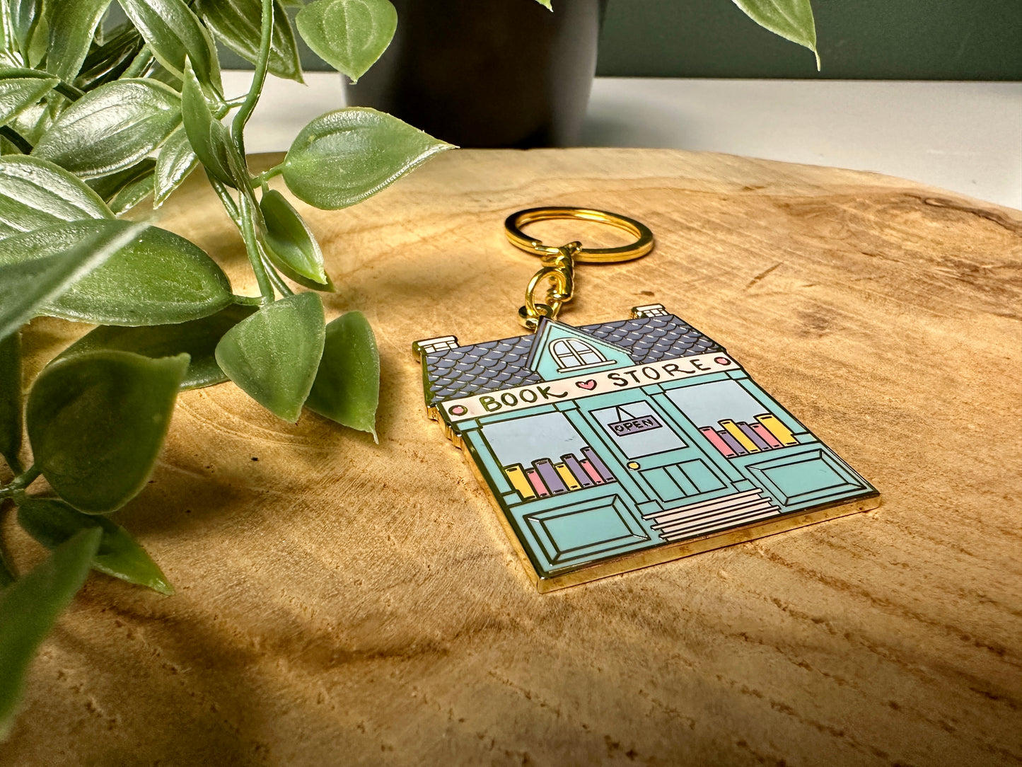 Bookstore Metal Enamel Keychain