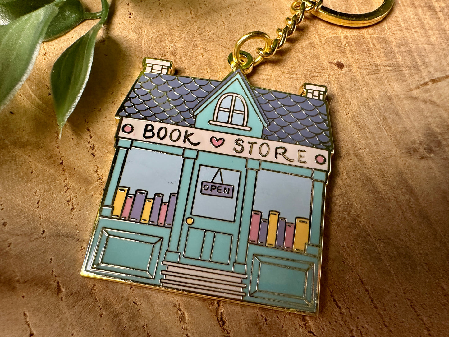 Bookstore Metal Enamel Keychain