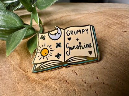 Grumpy + Sunshine Romance Trope Enamel Pin