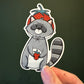 Autocollant Strawberry Raccoon Die Cut