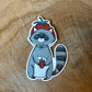 Autocollant Strawberry Raccoon Die Cut