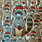 Autocollant Strawberry Raccoon Die Cut