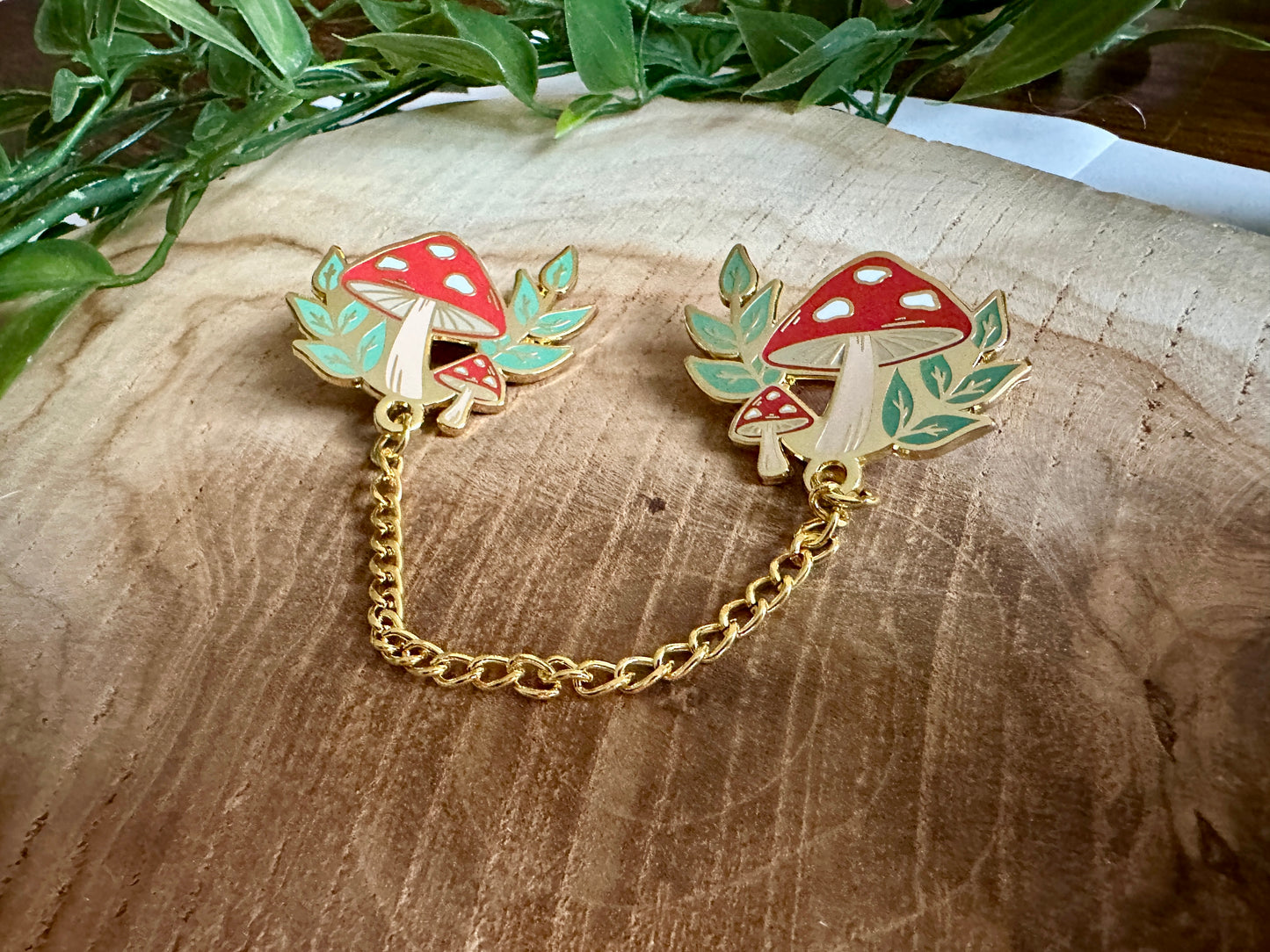 Mushrooms Enamel Collar Pin