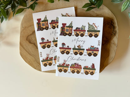 Carte de Noël avec le train de Noël