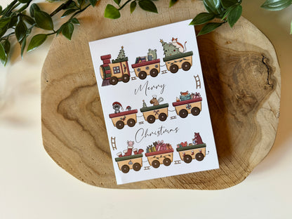 Carte de Noël avec le train de Noël