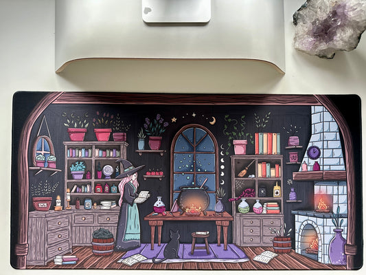 Inside the Witch's Cottage Desk Mat / Gaming Mousepad