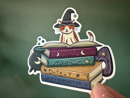 Witch Cat Die Cut Sticker