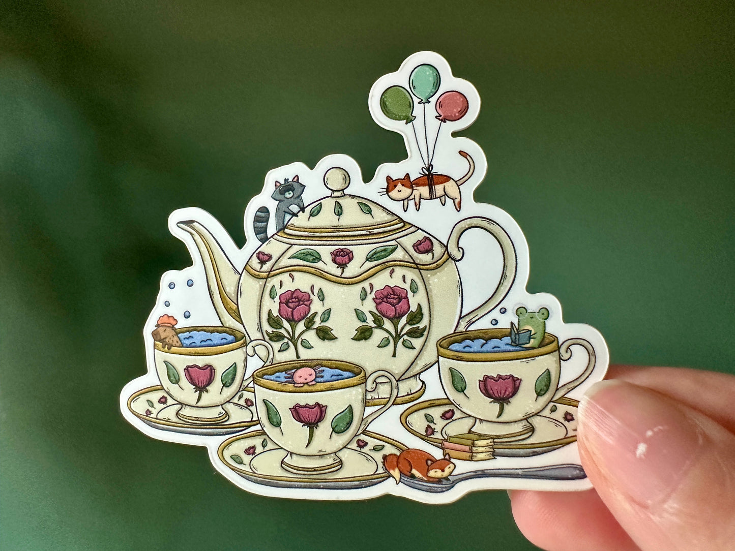 Tea Party Die Cut Sticker