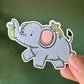 Autocollant Froggie et éléphant Die Cut