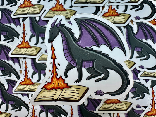 Autocollant Dragon de feu Die Cut