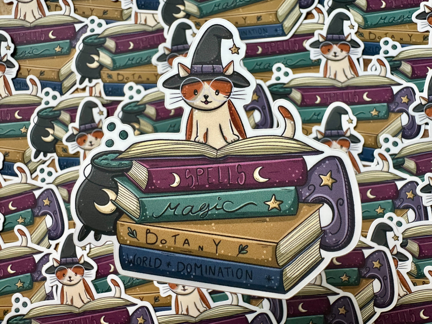 Witch Cat Die Cut Sticker