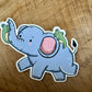 Autocollant Froggie et éléphant Die Cut