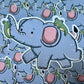 Autocollant Froggie et éléphant Die Cut