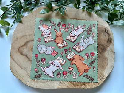 Bunny Reading Party Cleaning Cloth