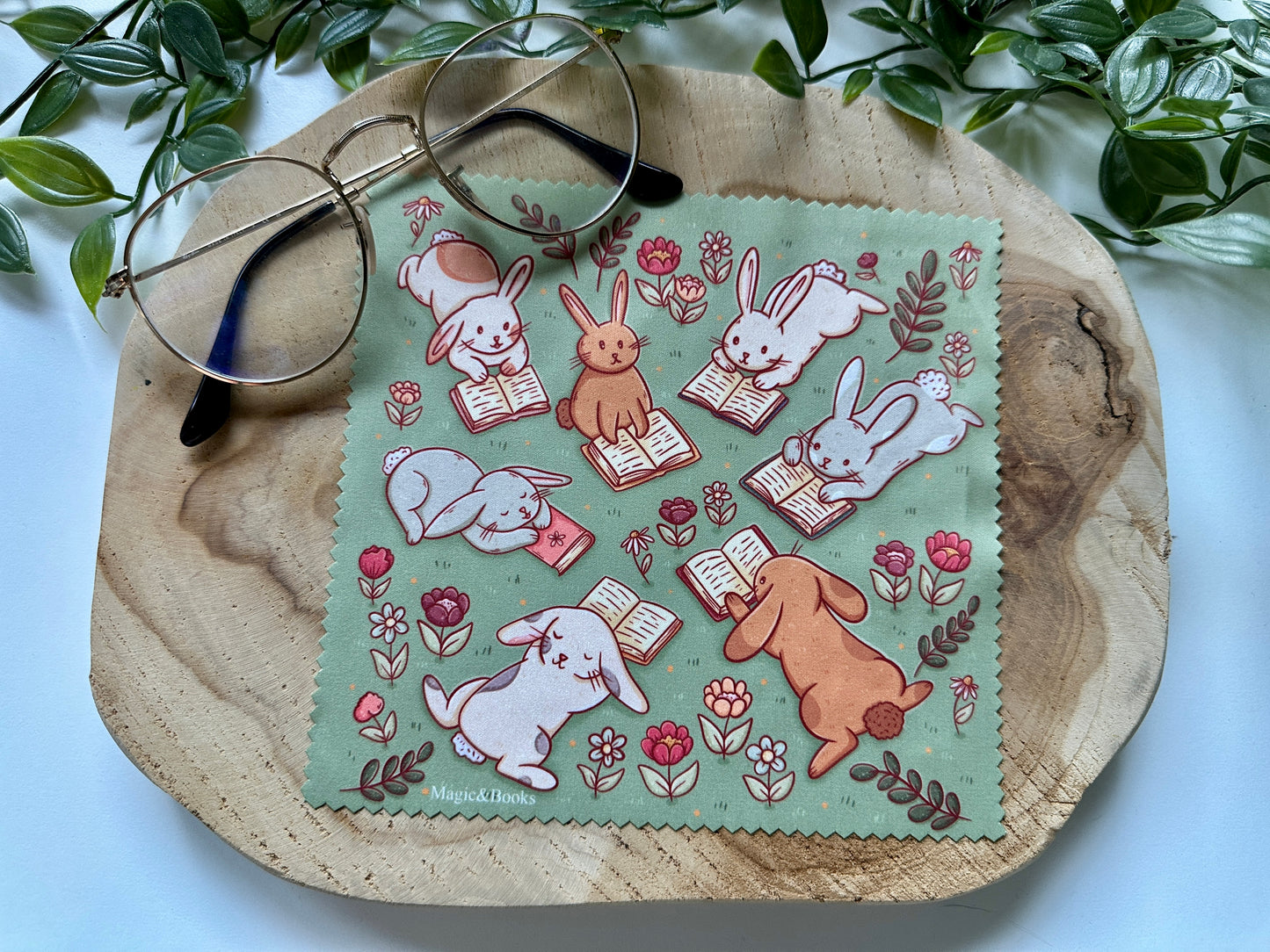 Bunny Reading Party Cleaning Cloth