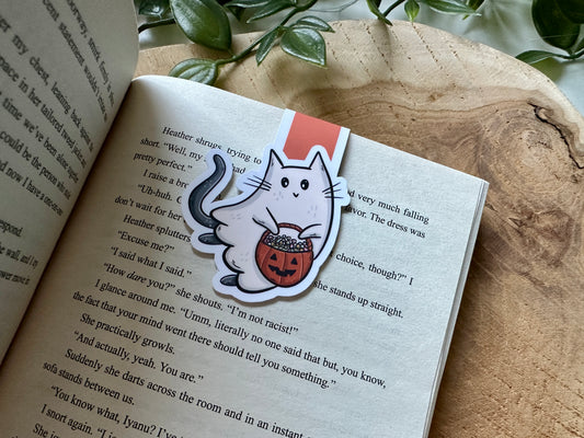 Ghost Cat Magnetic Bookmark