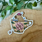 Capybara Tea Die Cut Sticker