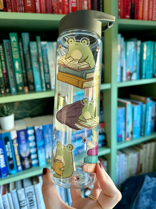 Froggie und Bücher Wasserflasche