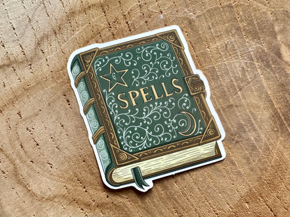 Autocollant découpé Livre de sorts Die Cut